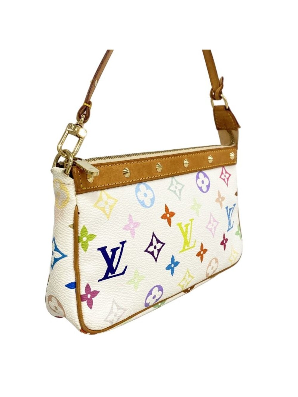 Louis Vuitton Pouch Monogram Multicolor Pochette Blanc - Picture 2 of 10